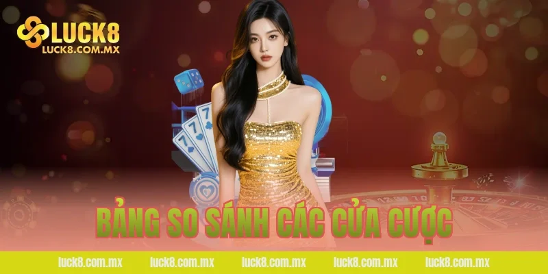 Bảng so sánh các cửa cược